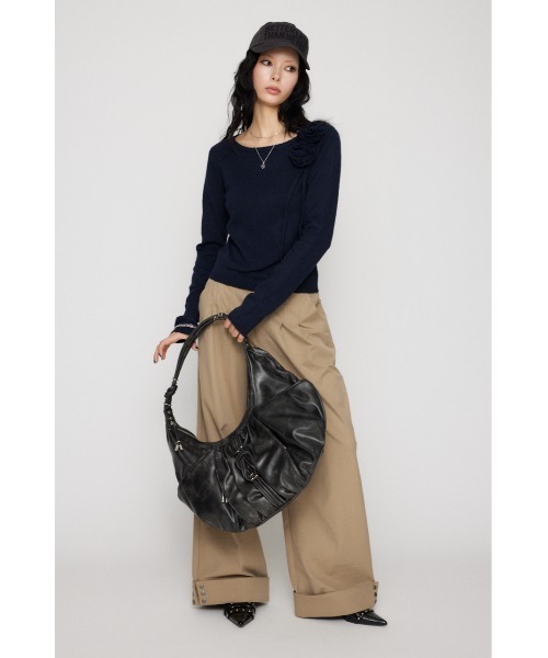 LAGUA GEM(ラグアジェム)の「FLOWER MOTIF ニット(ニット/セーター・レディース・チャコールグレー/バーガンディー/ネイビー・FREE)」の12枚目の写真