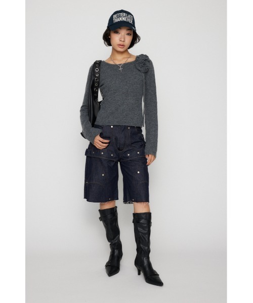 LAGUA GEM(ラグアジェム)の「FLOWER MOTIF ニット(ニット/セーター・レディース・チャコールグレー/バーガンディー/ネイビー・FREE)」の17枚目の写真