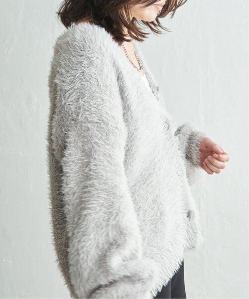 VENCEEXCHANGE（ヴァンスエクスチェンジ）の「3.5Gシャギーカーディガン（カーディガン/ボレロ・レディース・チャコール/ライトグレー/オフホワイト・FREE）」の18枚目の写真