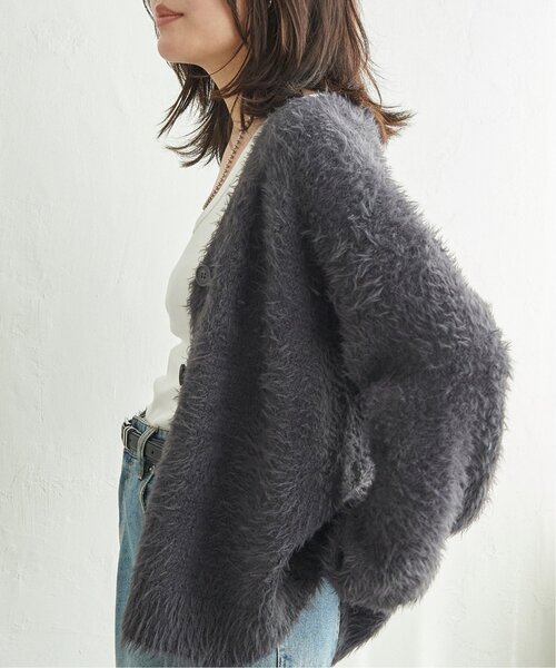 VENCEEXCHANGE（ヴァンスエクスチェンジ）の「3.5Gシャギーカーディガン（カーディガン/ボレロ・レディース・チャコール/ライトグレー/オフホワイト・FREE）」の14枚目の写真