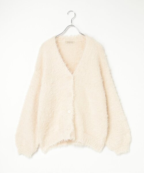 VENCEEXCHANGE（ヴァンスエクスチェンジ）の「3.5Gシャギーカーディガン（カーディガン/ボレロ・レディース・チャコール/ライトグレー/オフホワイト・FREE）」の10枚目の写真