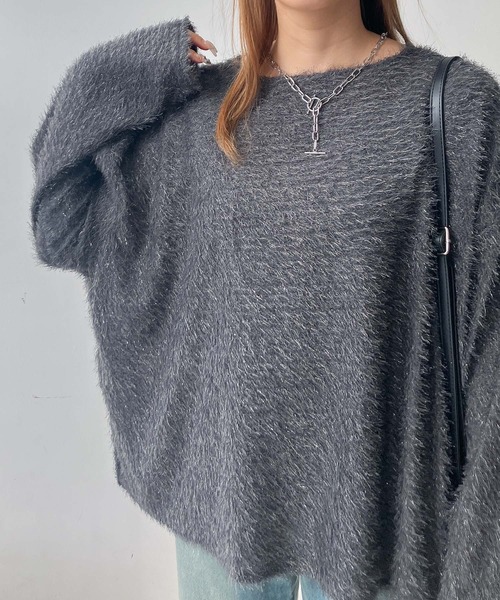 AS KNOW AS plus(アズノゥアズプラス)の「♪ラメシャギー クルーネックプルオーバー(Tシャツ/カットソー・レディース・オフホワイト/チャコールグレー/ブラック・FREE)」の16枚目の写真