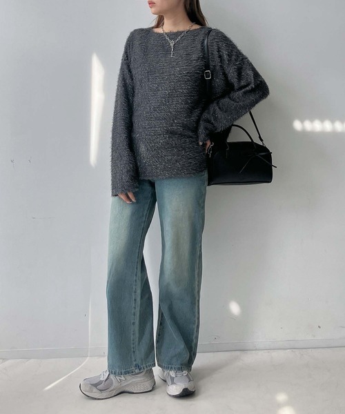 AS KNOW AS plus(アズノゥアズプラス)の「♪ラメシャギー クルーネックプルオーバー(Tシャツ/カットソー・レディース・オフホワイト/チャコールグレー/ブラック・FREE)」の8枚目の写真