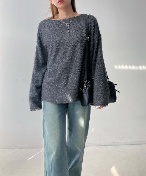 AS KNOW AS plus(アズノゥアズプラス)の「♪ラメシャギー クルーネックプルオーバー(Tシャツ/カットソー・レディース・オフホワイト/チャコールグレー/ブラック・FREE)」の18枚目の写真