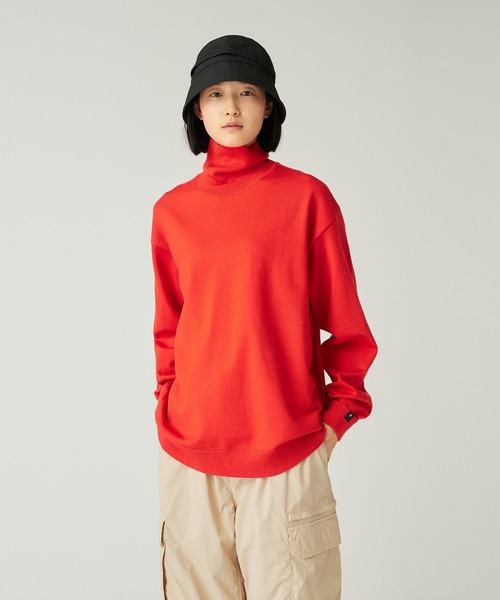 Snow Peak(スノーピーク)の「Snow Peak / Washable Wool Turtleneck Knit ウォッシャブルウールタートルネックニット(ニット/セーター・メンズ・グリーン/オレンジ/ブラック・XL/S/M/L)」の17枚目の写真