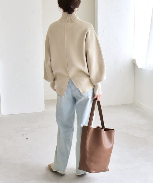 quaranciel(カランシエル)の「quaranciel:〈洗濯機可能〉タートルネック ラグラン ロングリブ ニット プルオーバー(ニット/セーター・レディース・ブラウン/ブルー/ナチュラル・ONE SIZE)」の22枚目の写真