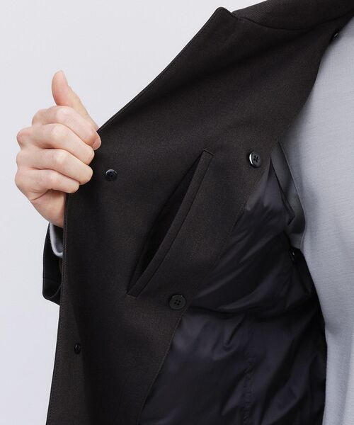 TAKEO KIKUCHI（タケオキクチ）の「【ダウンライナー付き】メランジ ステンカラー コート（ステンカラーコート・メンズ・チャコールグレー/ネイビー/ダークブラウン・02/03/04）」の5枚目の写真