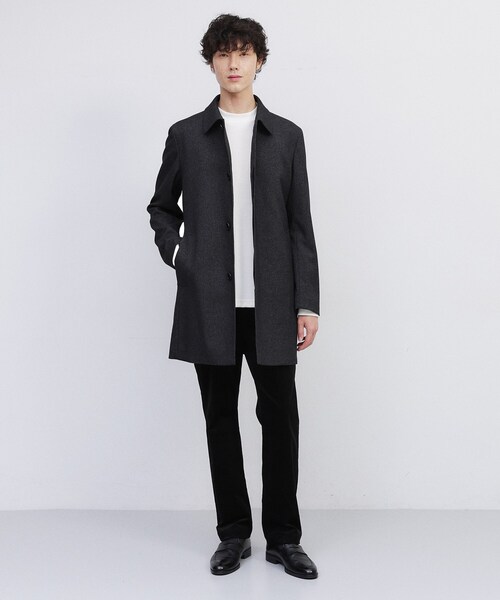TAKEO KIKUCHI（タケオキクチ）の「【ダウンライナー付き】メランジ ステンカラー コート（ステンカラーコート・メンズ・チャコールグレー/ネイビー/ダークブラウン・02/03/04）」の12枚目の写真