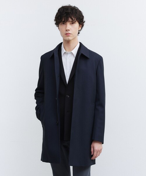 TAKEO KIKUCHI（タケオキクチ）の「【ダウンライナー付き】メランジ ステンカラー コート（ステンカラーコート・メンズ・チャコールグレー/ネイビー/ダークブラウン・02/03/04）」の19枚目の写真