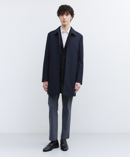 TAKEO KIKUCHI（タケオキクチ）の「【ダウンライナー付き】メランジ ステンカラー コート（ステンカラーコート・メンズ・チャコールグレー/ネイビー/ダークブラウン・02/03/04）」の21枚目の写真