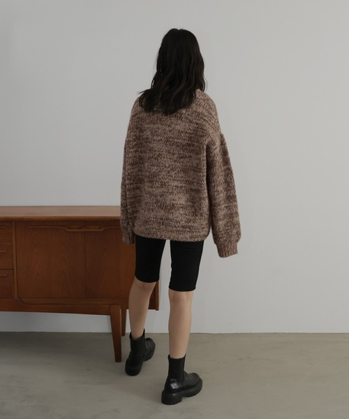 hellam(へラム)の「ミックスVネックニットプルオーバー(Tシャツ/カットソー・レディース・ブラウン/レッド/チャコール/アイボリー・FREE)」の15枚目の写真