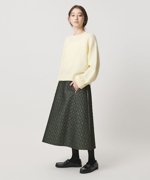 UNITED ARROWS（ユナイテッドアローズ）の「ダイヤ キルト フレア スカート（スカート・レディース・オフホワイト/ブラック/オリーブ・38/36）」の4枚目の写真