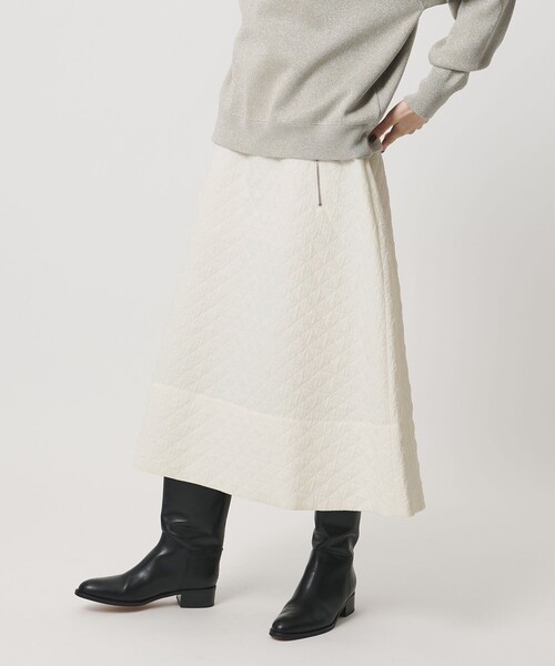 UNITED ARROWS（ユナイテッドアローズ）の「ダイヤ キルト フレア スカート（スカート・レディース・オフホワイト/ブラック/オリーブ・38/36）」の6枚目の写真