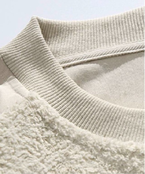 U:UME（ユーム）の「Fluffy Fur Stitching Sweat（Tシャツ/カットソー・メンズ・アイボリー/ブラック・MEDIUM/LARGE/X-LARGE/XX-LARGE）」の3枚目の写真