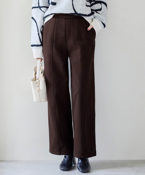 alotta(アロッタ)の「《カットツイル×裏起毛》あったかセミワイドパンツ ショート丈(その他パンツ・レディース・ブラック/ブラウン/ダークブラウン/ネイビー・LL/L/M)」の17枚目の写真