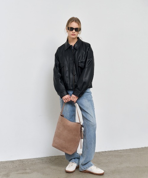 GENERAL IDEA（ジェネラルアイデア）の「【GENERAL IDEA】ポーチ付きエコスエードショルダーバッグ / WOMAN ECO SUEDE BASKET SHOULDER BAG（ショルダーバッグ・レディース・ブルー/ベージュ/キャメル・FREE）」の8枚目の写真