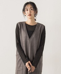 Droite lautreamont | ラメフロッキードットプルオーバー≪手洗い可能≫(Tシャツ/カットソー)