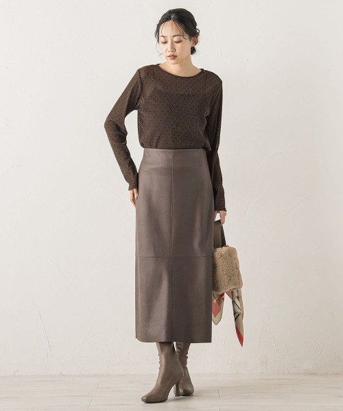 Droite lautreamont（ドロワットロートレアモン）の「ラメフロッキードットプルオーバー≪手洗い可能≫（Tシャツ/カットソー・レディース・ブラック/オフホワイト/ブラウン・M）」の11枚目の写真