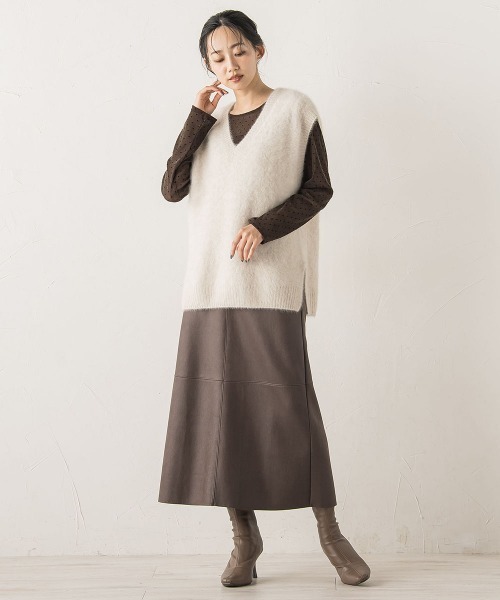 Droite lautreamont（ドロワットロートレアモン）の「ラメフロッキードットプルオーバー≪手洗い可能≫（Tシャツ/カットソー・レディース・ブラック/オフホワイト/ブラウン・M）」の17枚目の写真