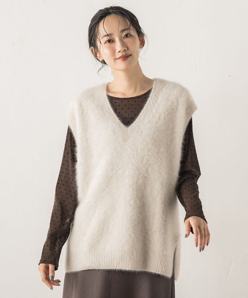 Droite lautreamont（ドロワットロートレアモン）の「ラメフロッキードットプルオーバー≪手洗い可能≫（Tシャツ/カットソー・レディース・ブラック/オフホワイト/ブラウン・M）」の14枚目の写真