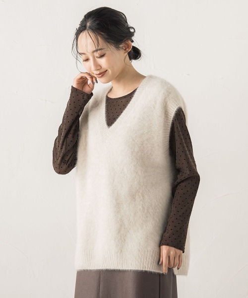 Droite lautreamont（ドロワットロートレアモン）の「ラメフロッキードットプルオーバー≪手洗い可能≫（Tシャツ/カットソー・レディース・ブラック/オフホワイト/ブラウン・M）」の15枚目の写真