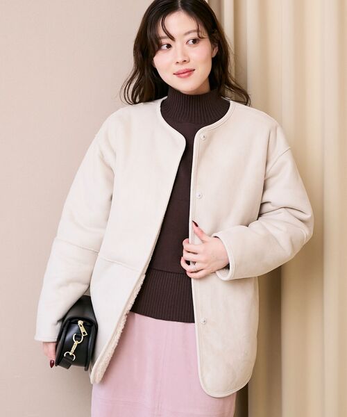 le.coeur blanc（ルクールブラン）の「リバーシブルフェイクムートン 
