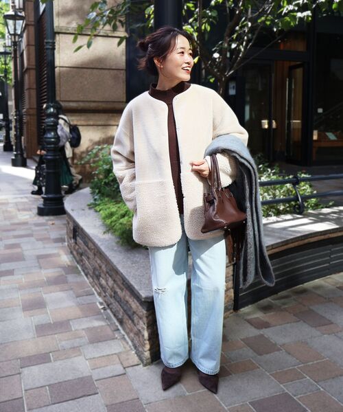 le.coeur blanc（ルクールブラン）の「リバーシブルフェイクムートン