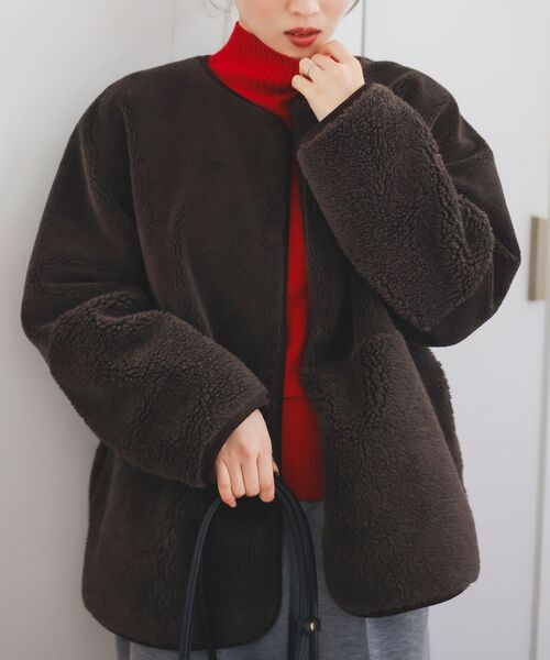 le.coeur blanc（ルクールブラン）の「リバーシブルフェイクムートン