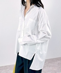 CLOTHY（クロシィ）の「【ゆるっとシルエットが今っぽい◎大人の抜け感シャツ】ロングテールモノトーンシャツ（シャツ/ブラウス・キッズ）」