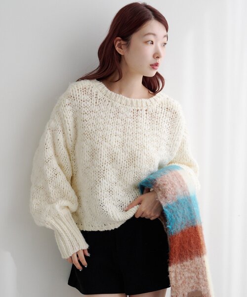 セール】【4色展開】BIGスラブニットカーディガン（ニット/セーター