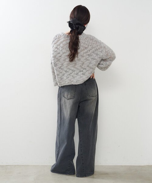 Kastane（カスタネ）の「*【4色展開】BIGスラブニットカーディガン（ニット/セーター・レディース・レッド/イエロー/アイボリー/グレー・FREE）」の11枚目の写真