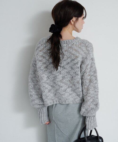 Kastane（カスタネ）の「*【4色展開】BIGスラブニットカーディガン（ニット/セーター・レディース・レッド/イエロー/アイボリー/グレー・FREE）」の14枚目の写真