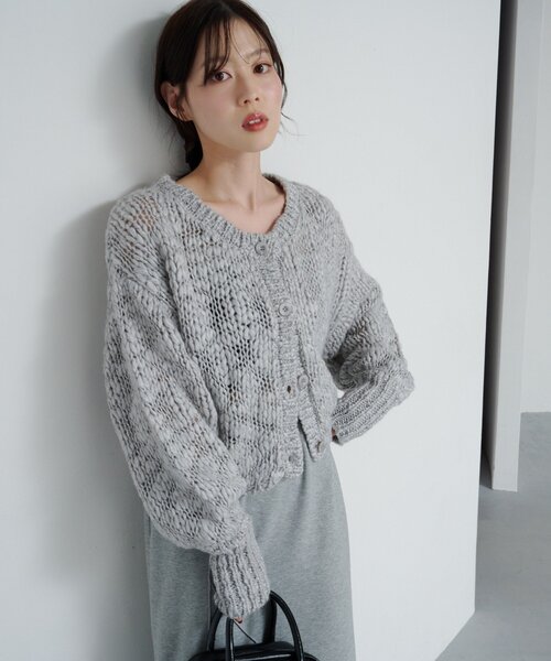 Kastane（カスタネ）の「*【4色展開】BIGスラブニットカーディガン（ニット/セーター・レディース・レッド/イエロー/アイボリー/グレー・FREE）」の16枚目の写真