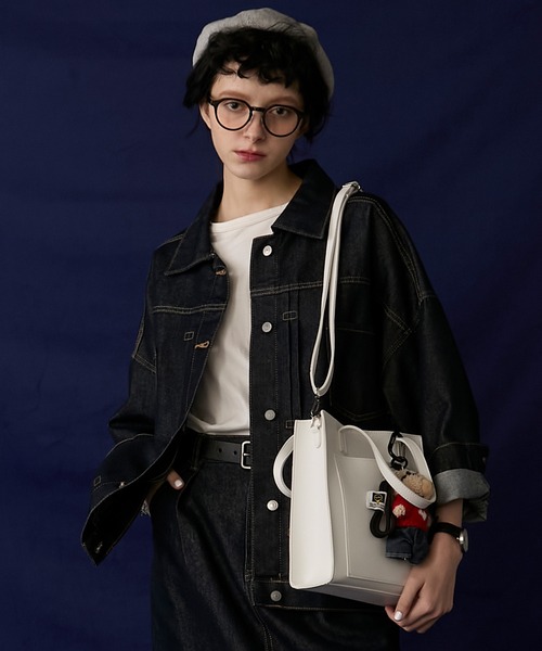 BONLECILL Marche(ボンルシールマルシェ)の「【BONLECILL Marche】2wayスクエアショルダーバッグ/トートバッグ(ショルダーバッグ・レディース・アイボリー/ブラック/ブラウン・FREE)」の2枚目の写真