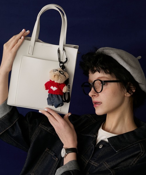 BONLECILL Marche(ボンルシールマルシェ)の「【BONLECILL Marche】2wayスクエアショルダーバッグ/トートバッグ(ショルダーバッグ・レディース・アイボリー/ブラック/ブラウン・FREE)」の4枚目の写真