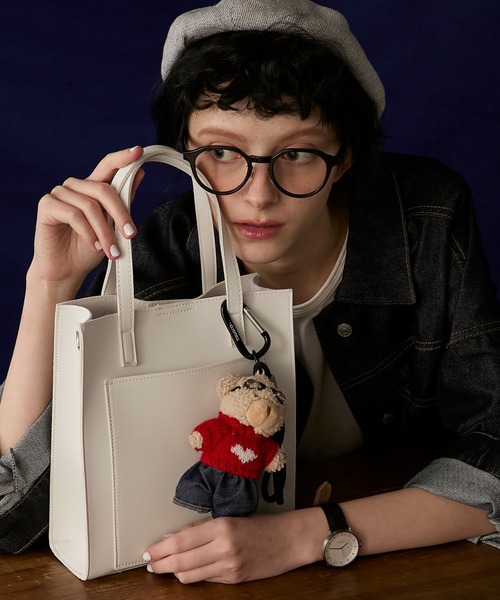 BONLECILL Marche(ボンルシールマルシェ)の「【BONLECILL Marche】2wayスクエアショルダーバッグ/トートバッグ(ショルダーバッグ・レディース・アイボリー/ブラック/ブラウン・FREE)」の5枚目の写真