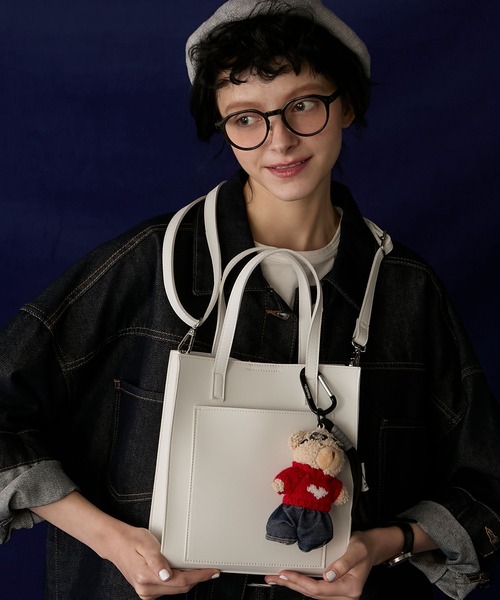 BONLECILL Marche(ボンルシールマルシェ)の「【BONLECILL Marche】2wayスクエアショルダーバッグ/トートバッグ(ショルダーバッグ・レディース・アイボリー/ブラック/ブラウン・FREE)」の7枚目の写真