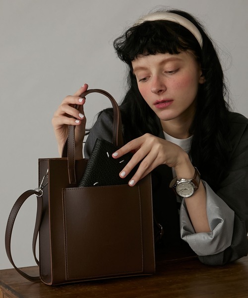 BONLECILL Marche(ボンルシールマルシェ)の「【BONLECILL Marche】2wayスクエアショルダーバッグ/トートバッグ(ショルダーバッグ・レディース・アイボリー/ブラック/ブラウン・FREE)」の22枚目の写真