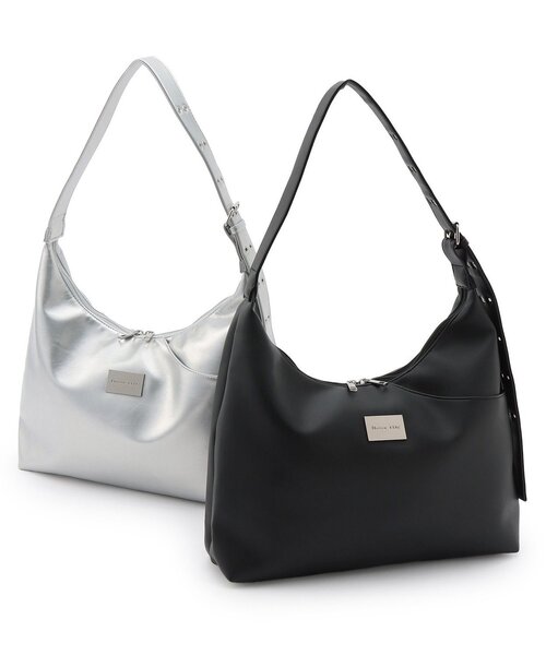 LOVETOXIC（ラブトキシック）の「合皮ビッグショルダー（ショルダーバッグ・キッズ・シルバー/ブラック・F）」の4枚目の写真