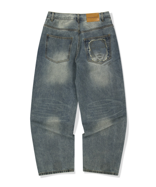 WKNDRS(ウィーキャンドース)の「FACE DENIM PANTS (DENIM)(デニムパンツ・レディース・その他・LARGE/X-LARGE/SMALL/MEDIUM)」の1枚目の写真