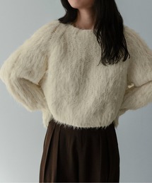 on:nue | 【on:nue】[着用動画あり！]へアリーシャギークロップドニット(ニット/セーター)