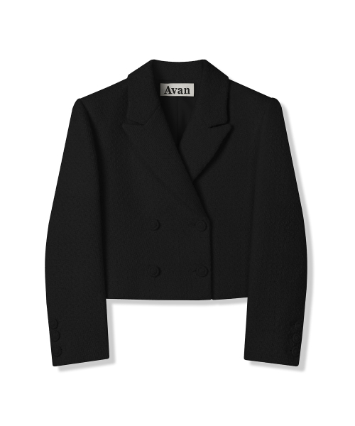 AVANDRESS(アバンドレス )の「Daphne Tweed Double Button Crop Jacket BLACK(テーラードジャケット・レディース・ブラック・MEDIUM/SMALL)」の3枚目の写真