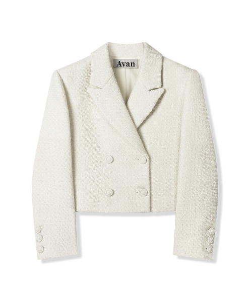 AVANDRESS(アバンドレス )の「Daphne Tweed Double Button Crop Jacket BLACK(テーラードジャケット・レディース・ブラック・MEDIUM/SMALL)」の4枚目の写真