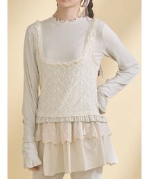 merry jenny | lace layered long tee(Tシャツ/カットソー)