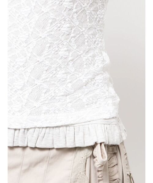 merry jenny（メリージェニー）の「lace layered long tee（Tシャツ/カットソー・レディース・グレー/ベージュ・FREE）」の9枚目の写真