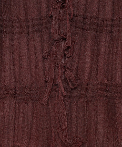 OPEN SESAME CLUB(オープンセサミクラブ)の「sheer flow cardigan(カーディガン/ボレロ・レディース・ブラック/ボルドー・FREE)」の10枚目の写真