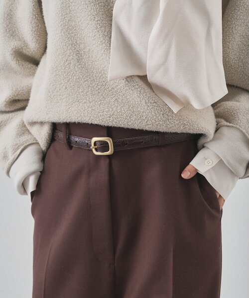 Whim Gazette（ウィムガゼット）の「【Hoaw.】型押しナローベルト（ベルト・レディース・ダークブラウン/ブラック・FREE）」の6枚目の写真