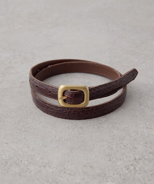 Whim Gazette（ウィムガゼット）の「【Hoaw.】型押しナローベルト（ベルト・レディース・ダークブラウン/ブラック・FREE）」の8枚目の写真