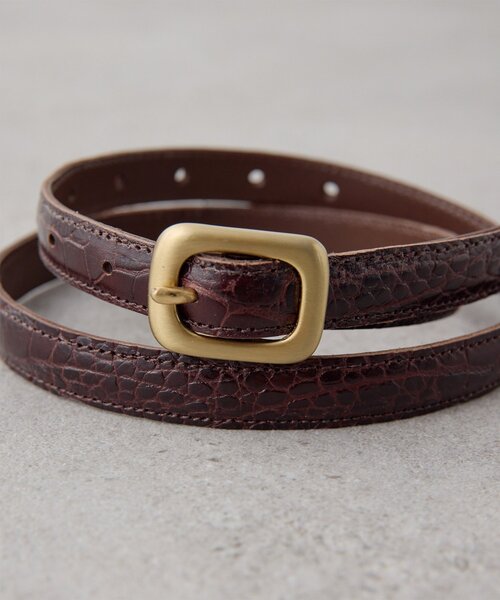 Whim Gazette（ウィムガゼット）の「【Hoaw.】型押しナローベルト（ベルト・レディース・ダークブラウン/ブラック・FREE）」の11枚目の写真