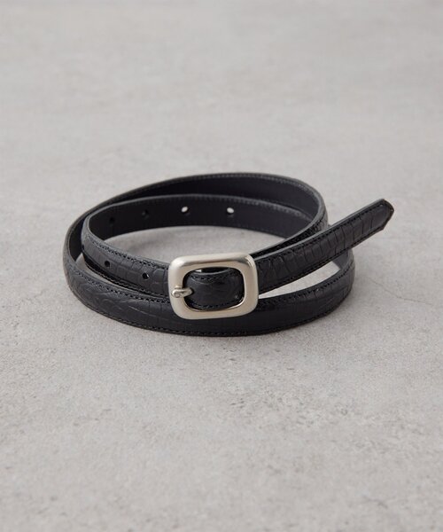 Whim Gazette（ウィムガゼット）の「【Hoaw.】型押しナローベルト（ベルト・レディース・ダークブラウン/ブラック・FREE）」の12枚目の写真